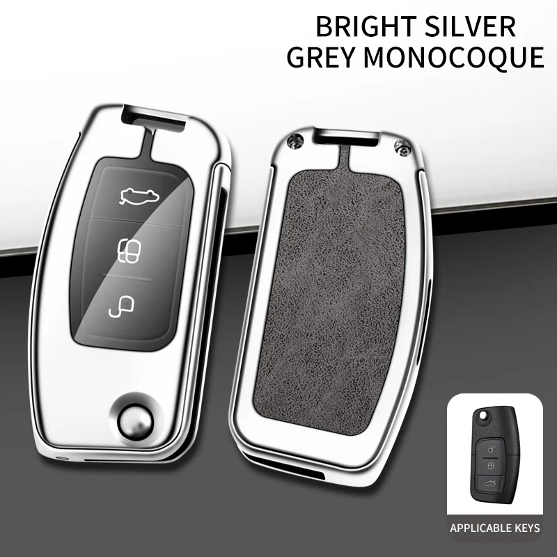 

Металлический кожаный чехол для автомобильных ключей для Ford Focus 2 3 Ecosport C-Max S-Max Ka Mondeo Kuga Galaxy Fiesta, аксессуары для ключей