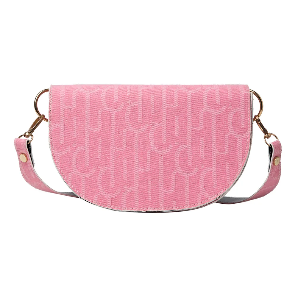 

Fashion Exquisite Shopping Bag Simple Women Canvas Crossbody Bag Female Saddle Casual Print Shoulder Chest Bags