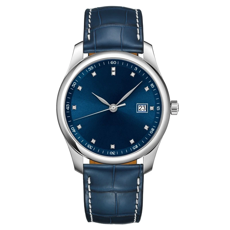 

Механические Мужские часы Craftsman, алмазные автоматические черные, белые кожаные часы