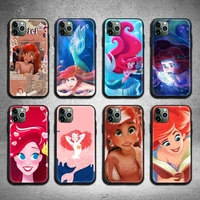 princess ariel mermaid princess phone case for iphone 13 12 11 pro max mini xs max 8 7 6 6s plus x 5s se 2020 xr cover