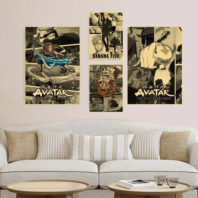 Винтажные Классические Постеры с героями аниме крафт-бумага сказочный