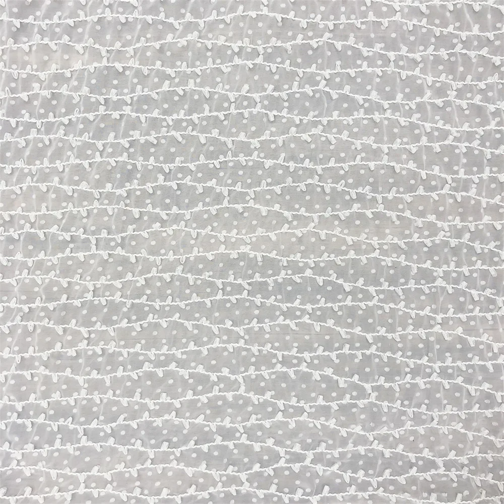 Шифоновая кружевная ткань в полоску на 1-6 ярдов