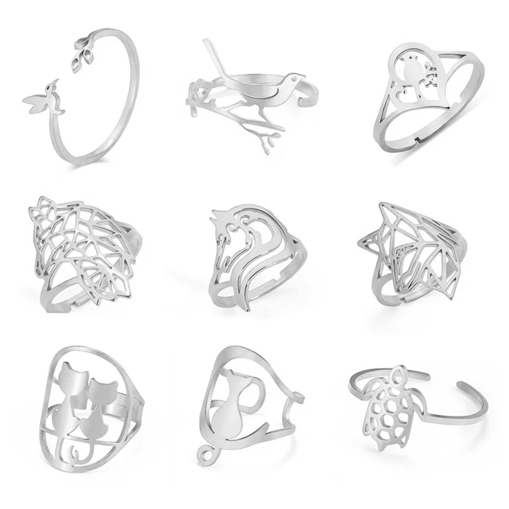Регулируемое кольцо Teamer в виде животного ювелирные изделия из нержавеющей стали