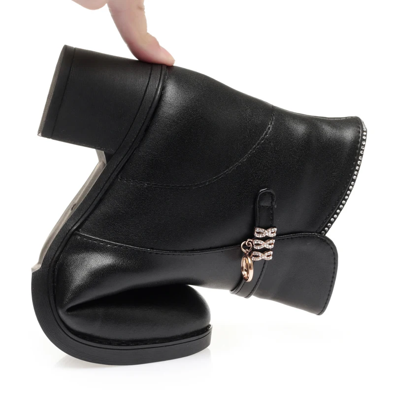 AIYUQI Women's Boots Winter Genuine Leather 2023 New Large Size 41 42 43 Women's Short Boots Natural Wool Women's Ankle Boots