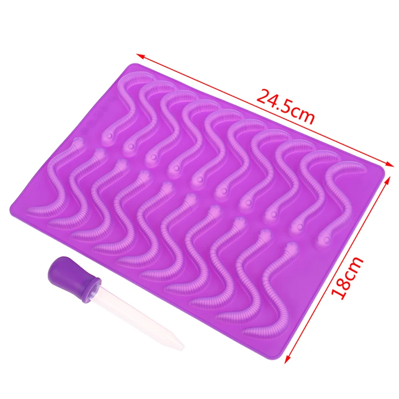 Силиконовая форма для шоколада в виде гелевых змеиных червей сахара конфет желе