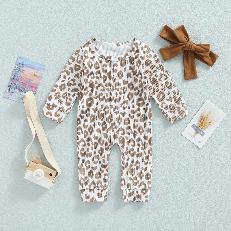 

Пижамный комплект детский с длинным рукавом и бантом, с леопардовым принтом