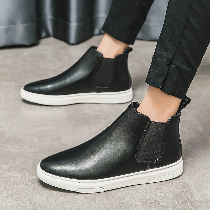 

2023 Spring Luxury Brand Penny Loafers Men Casual Shoes Slip On Leather Dress Shoes Big Size 38-46 High Top Loafer Driving Shoes