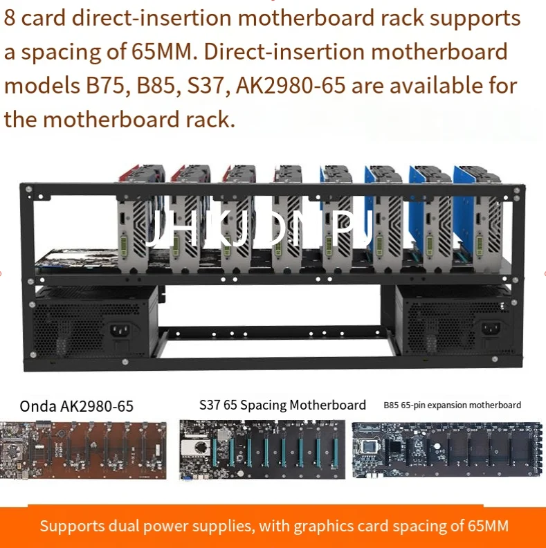 Фото Корпус для майнинг-рига с 8 GPU, открытой конструкцией, поддерживает материнские платы AK2980-D8P-65, S37, B85-65. №3