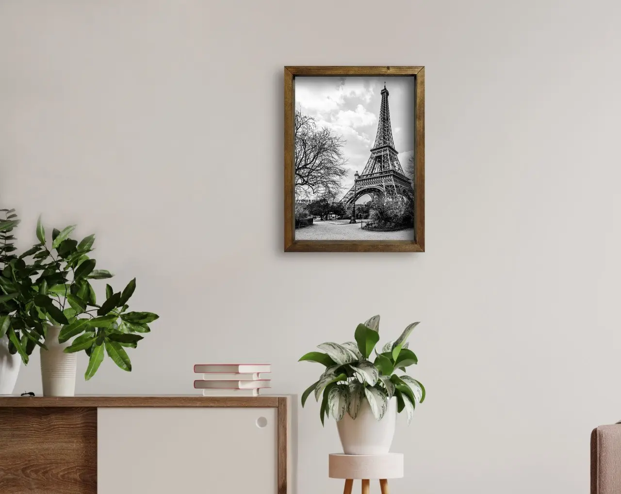 

BK Home Paris Design Natural Solid Wood Frame Table 45x65cm-1