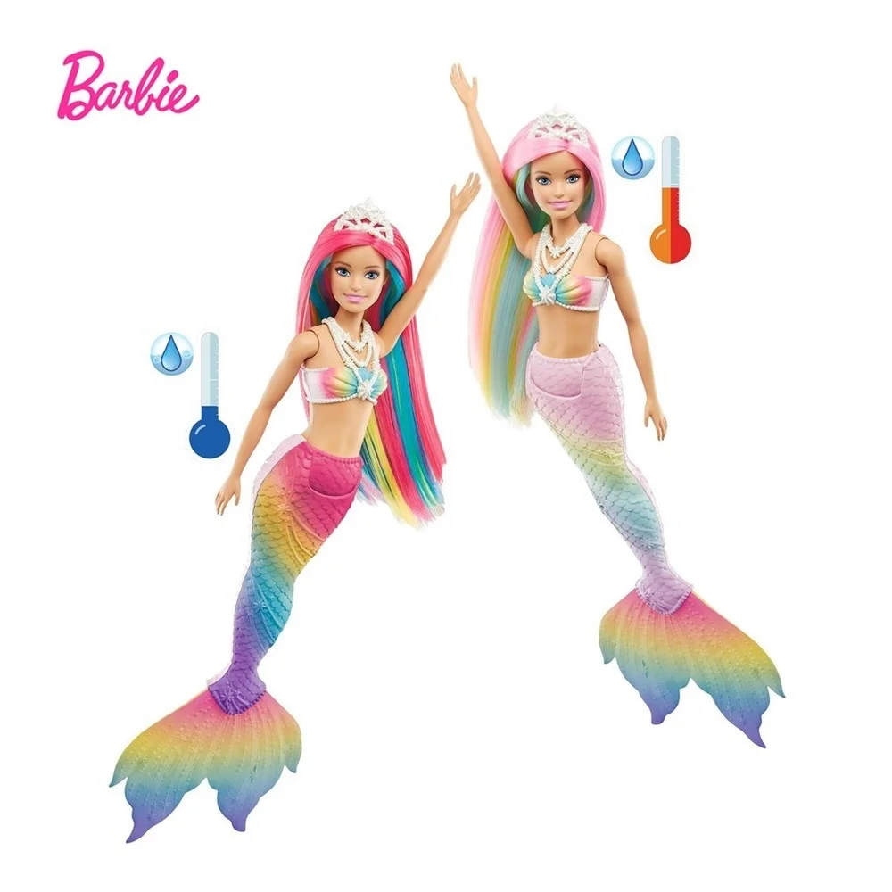 

Barbie Dreamtopia Rainbow Mermaid Doll with Hair Magic Water-Activated Color Change Toys for Children Kids Birthday Gift GTF89