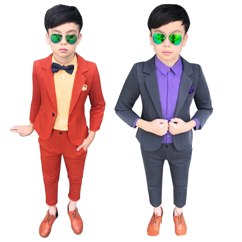 

Spring Formal Children Wedding Suits Elegant Baby Boy School Uniform Tuxedo Gentleman Festive Clothes Dresses Kids Piano Outfit