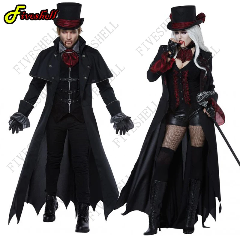 

Halloween Costume Couple Vampire Costume Masquerade Stage Costume Devil Cosplay Costume Zombie Ghost Dress for Adult Men Women