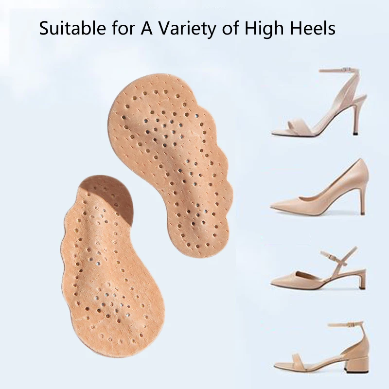 3Pair Leather Half Insoles for Shoes Men Anti-Slip Forefoot Insert Cushion Pads for Women High Heels Sandals Non-slip Stickers