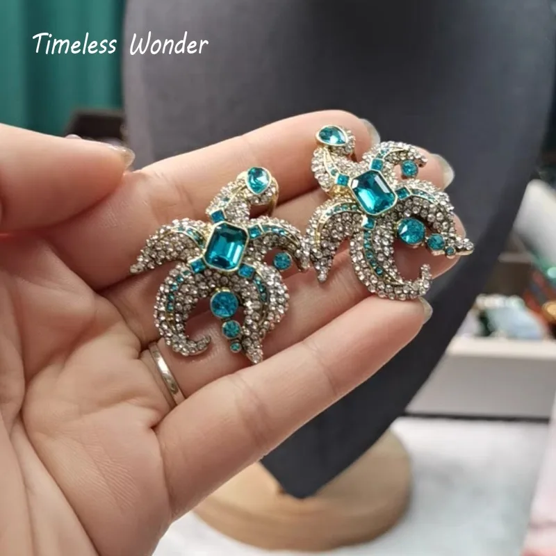 

Timeless Wonder Fancy Zircon Geo Starfish Stud Earrings for Women Designer Jewelry Goth Trendy Gift Rare Top Luxury Cute 4427