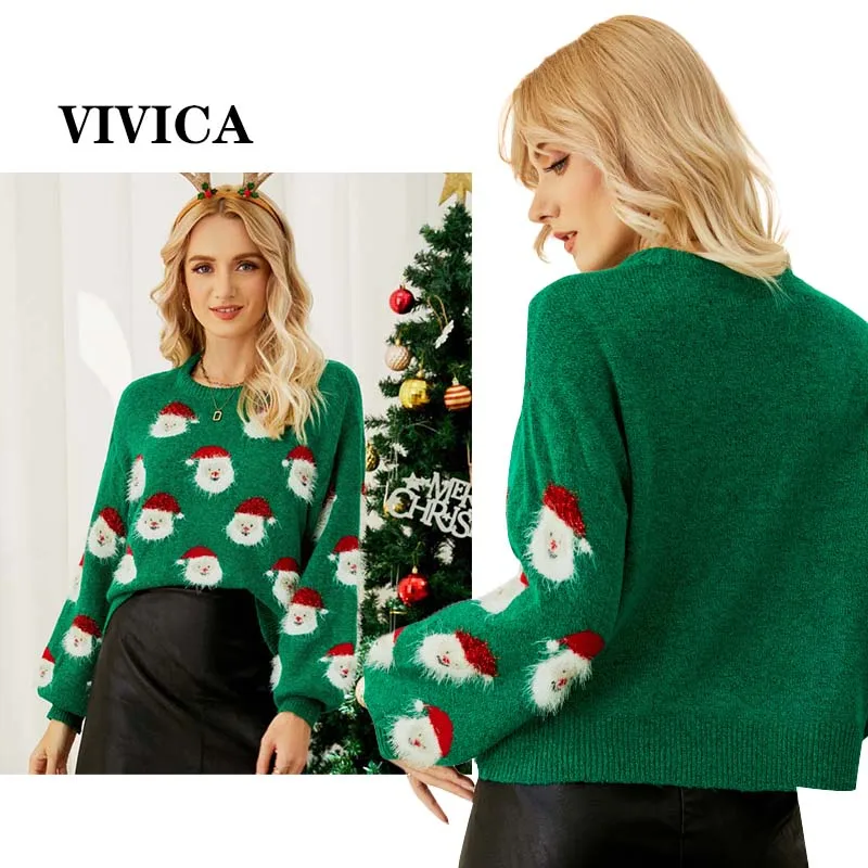 

Свитер с Санта Клаусом, Осень-зима 2022, женская одежда в европейском и американском стиле, женская одежда