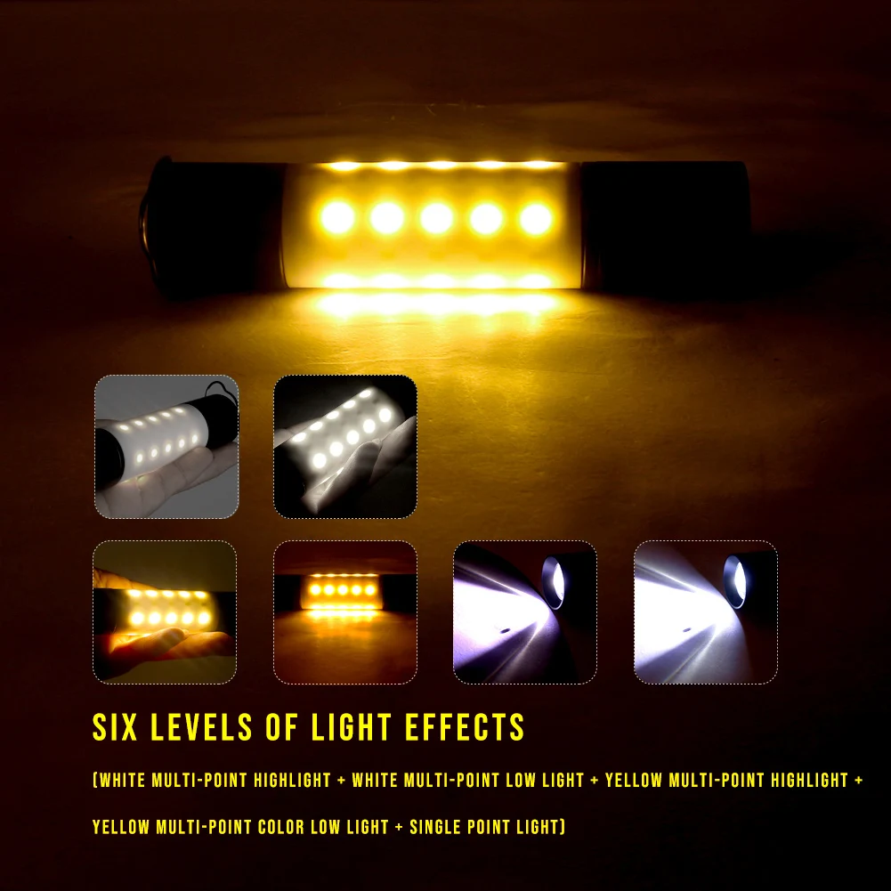 

USB Rechargeable Hanging Flashlight Zoomable Aluminum alloy + ABS LED Torch Camping Tent Lamp Torch Outdoor Night Light