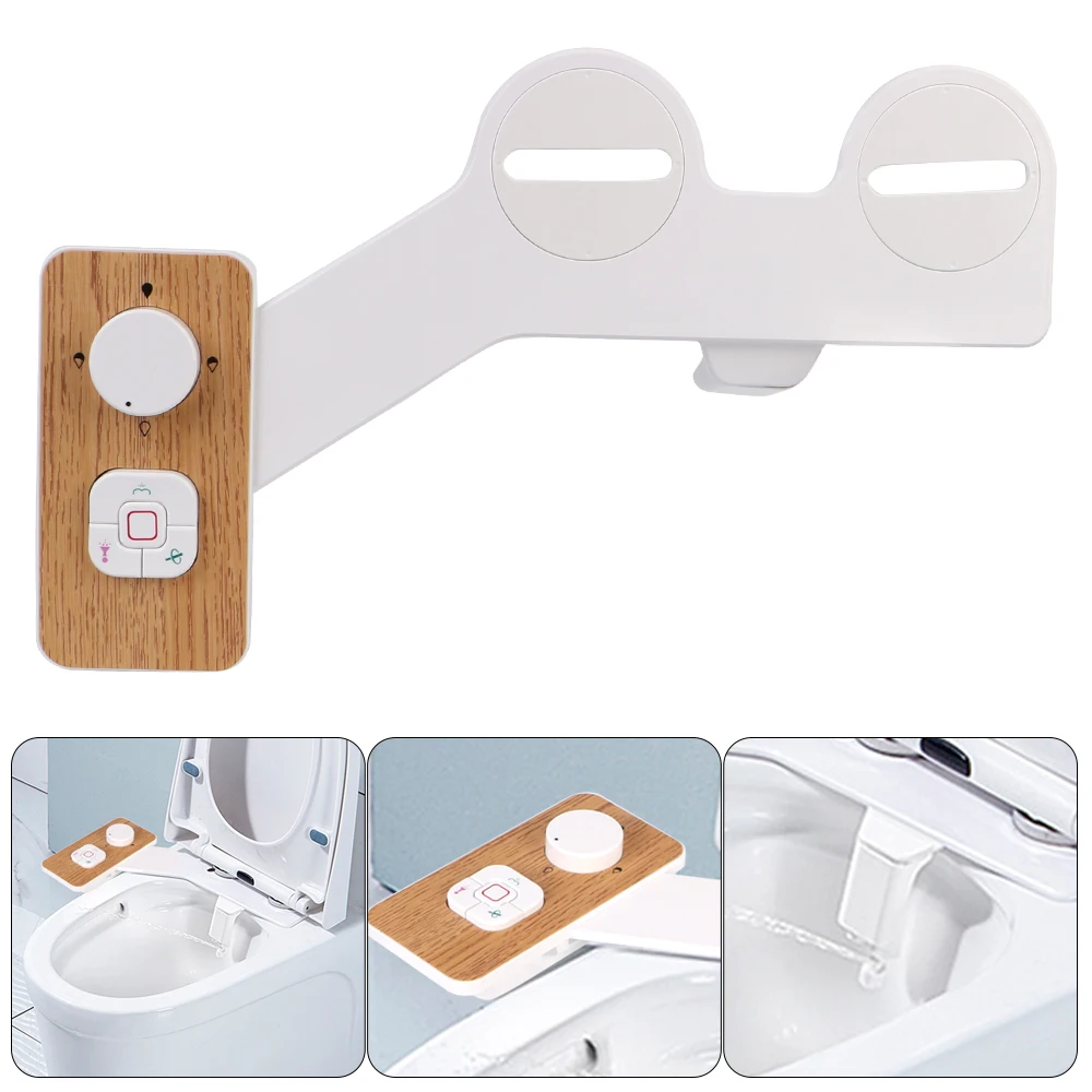 

Self-cleaning Toilet Seat Attachment Ultra-thin Non-electric Bidet Attachment Dual Nozzles Frontal Rear Wash Cold Water