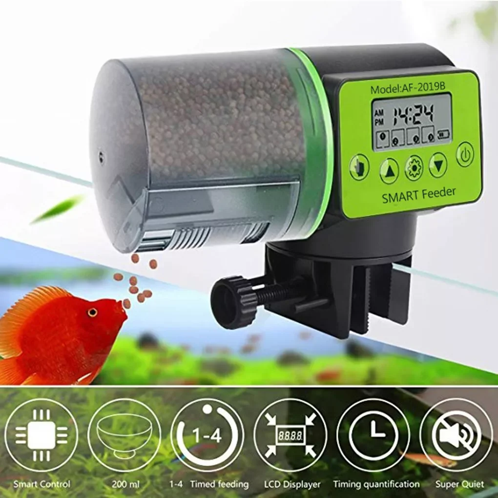 

2023NEW Cool Automatic Fish Feeder Digital Fish Tank Aquarium Electrical Plastic Timer Feeder Food Feeding Dispenser Tool Fish F