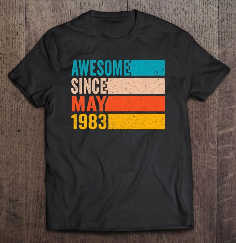 

Футболка мужская с надписью «Happy 39Th Birthday», с мая 1983 года