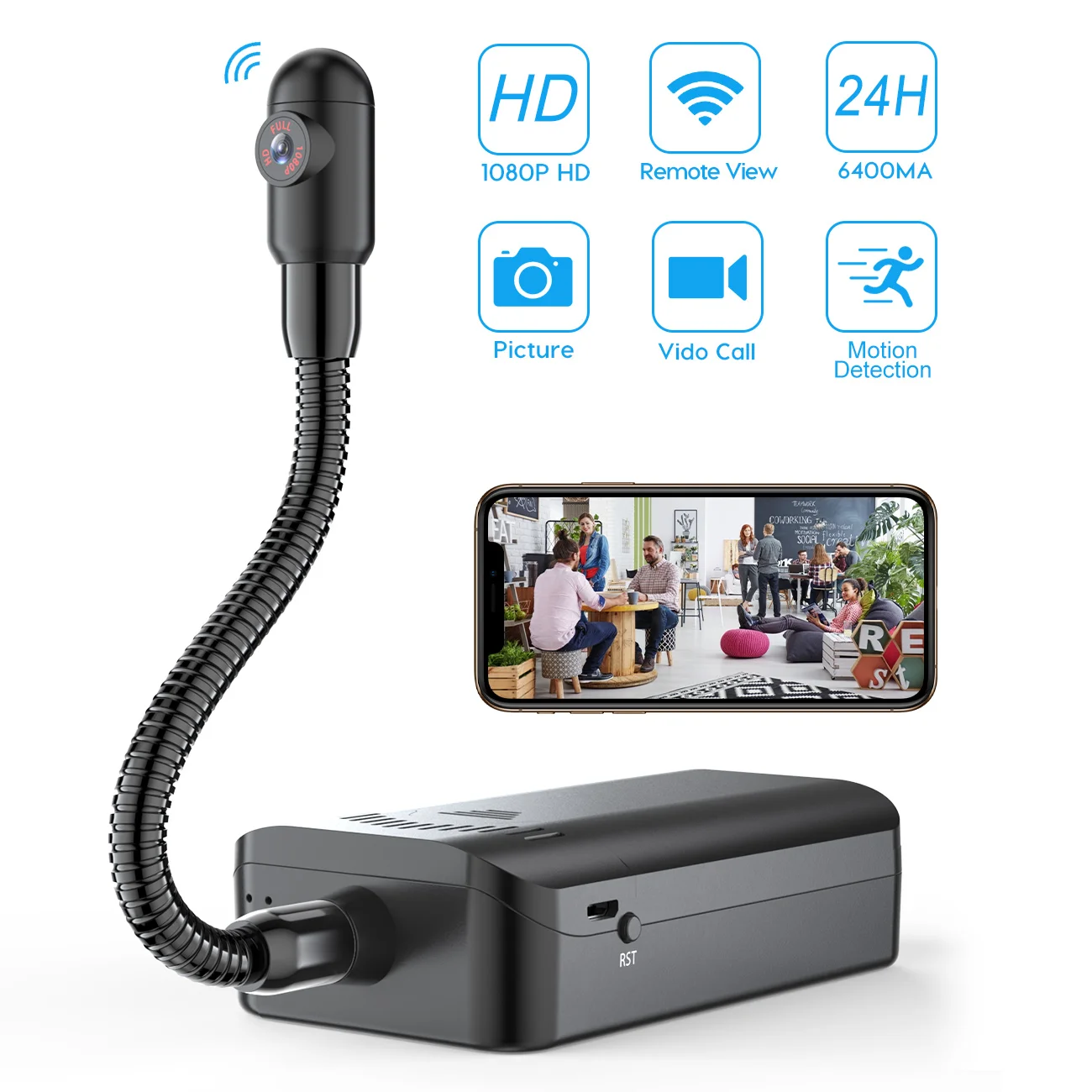 

Wifi Mini wireless Camera HD 1080P Real-time Surveillance Remote Control Motion Detection Loop Recording support Hidden TF