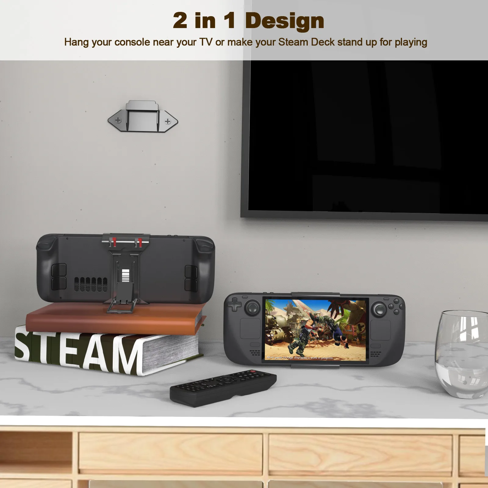 Фото Аксессуары для игровой консоли Steam Deck, складная настольная подставка из АБС-пластика, настенный кронштейн для хранения, задняя карта памяти TF Store №4