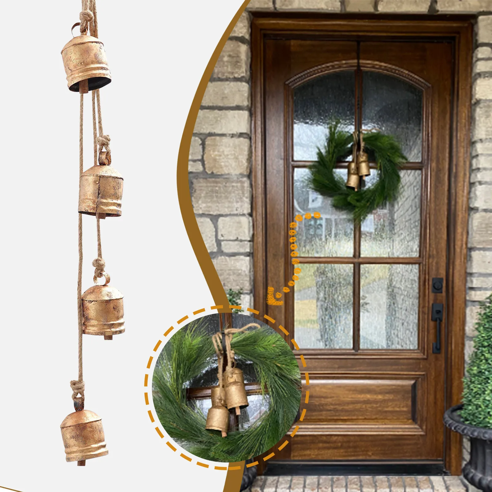 

Handicrafts Shabby Style Rustic Metal Hanging Cow Bells Christmas Decorations For Home Xmas Gifts New Year NoëL DecoraçãO декор