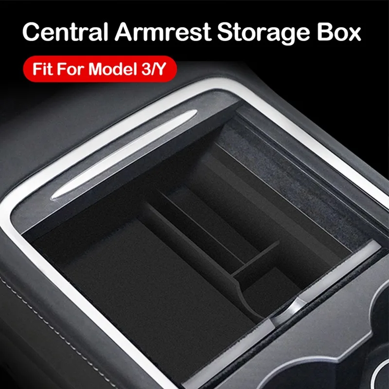 

For Tesla Model 3 Model Y 2021 Car Central Armrest Storage Box Organizer Center Console Case For Tesla Storage Car Accessories