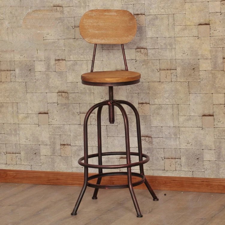 

Waterproof Kitchen Bar Chair Round Wood Terrace Lounge Reinforce Bar Chair Breakfast Design Tabourets De Bar Household Items