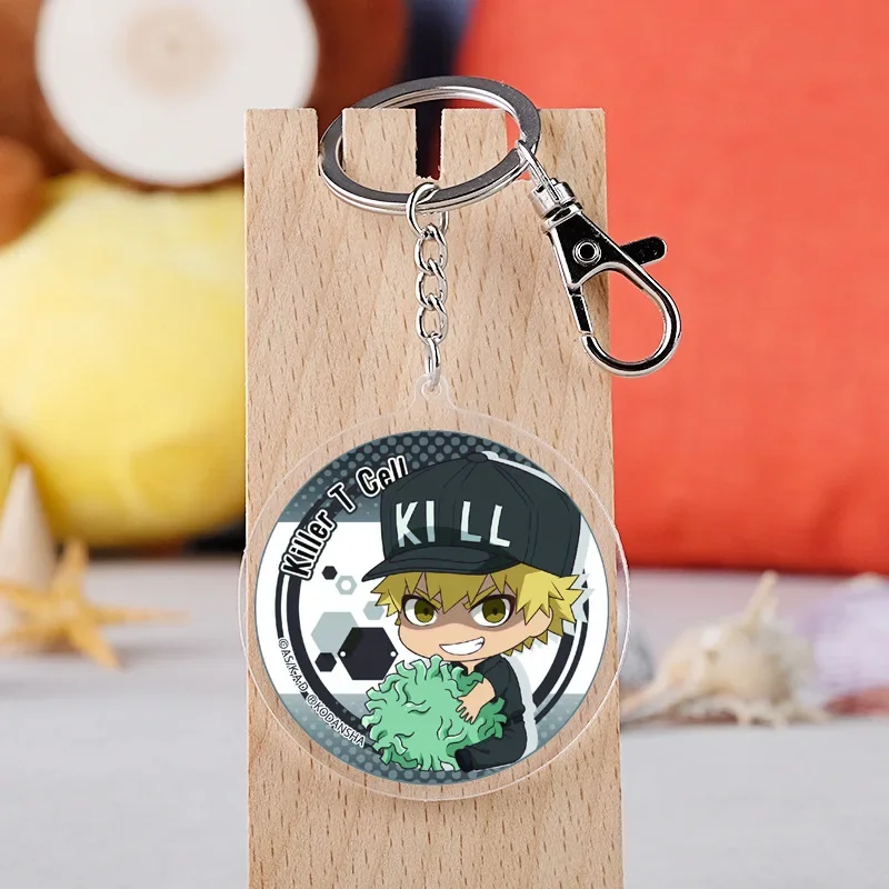 Брелок для ключей с элементами аниме Hataraku цепочка кулоном из эритроцитов Saibou