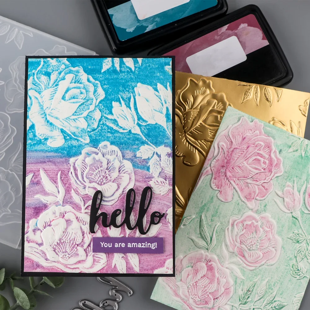 Папка с 3D тиснением гигантских деревьев мозаичная текстура разные цветы