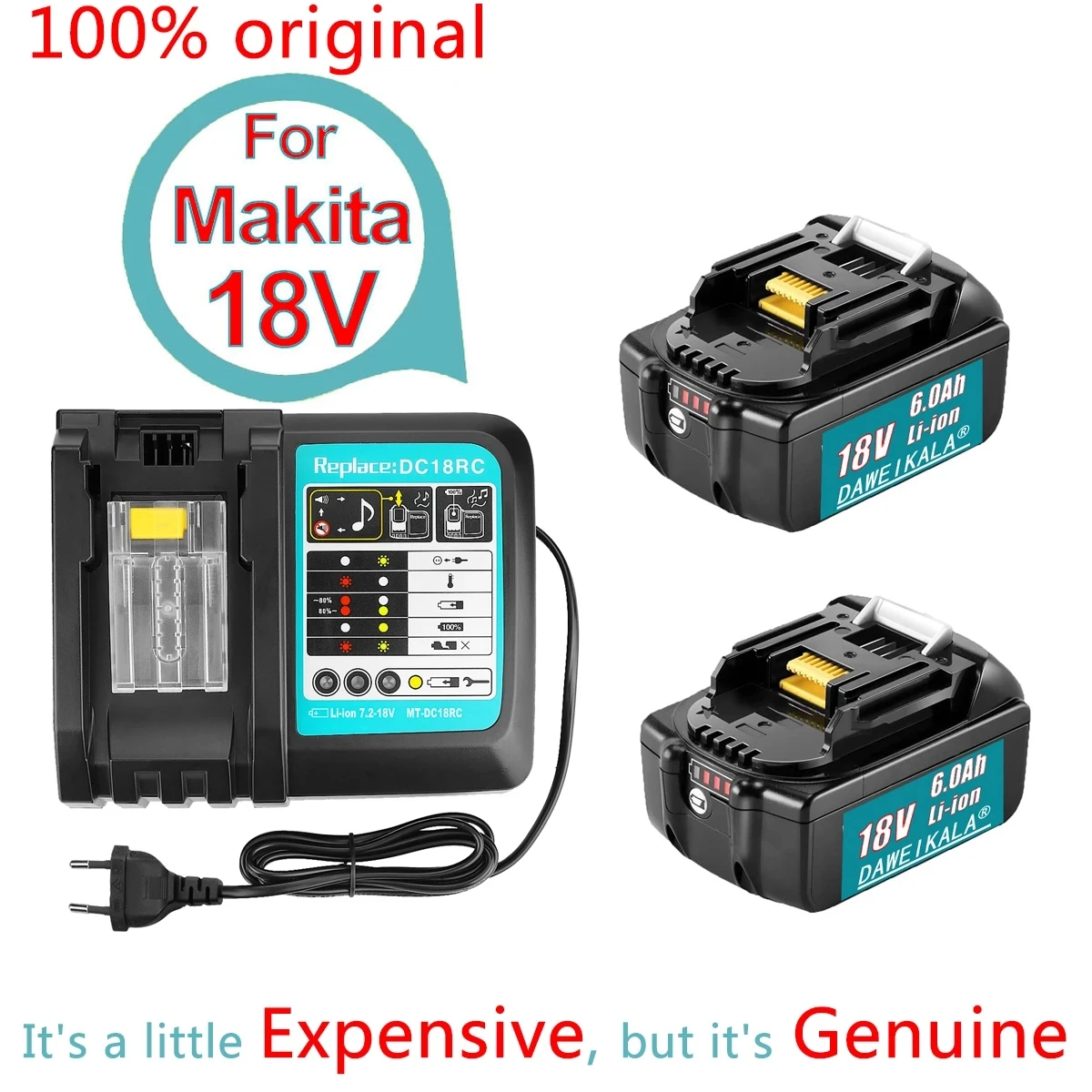 

Makita-batería de litio de repuesto, pila de 18V mejorada, BL1860, BL1850B, BL1850, BL1840, BL1830, BL1820, BL1815, LXT-400,2022