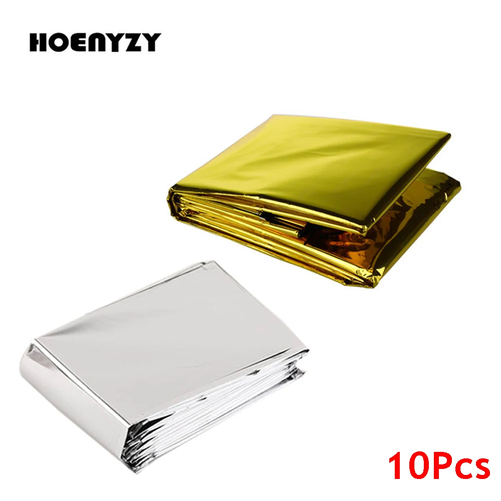 

10Pcs/lot Camping Water Proof Emergency Survival Rescue Blanket Save Foil Thermal First Aid Thermal Insulation Mylar Blanket