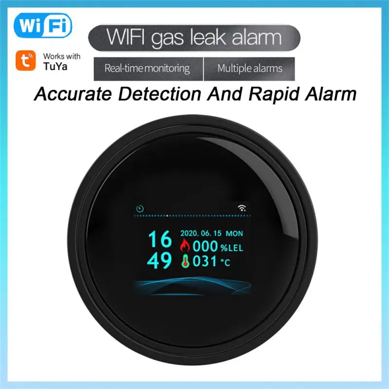 

Tuya WiFi Natural Gas Leak Detector LPG Leakage Sensor With Sound Alarm Remote Monitoring Protection Security With Google Alexa