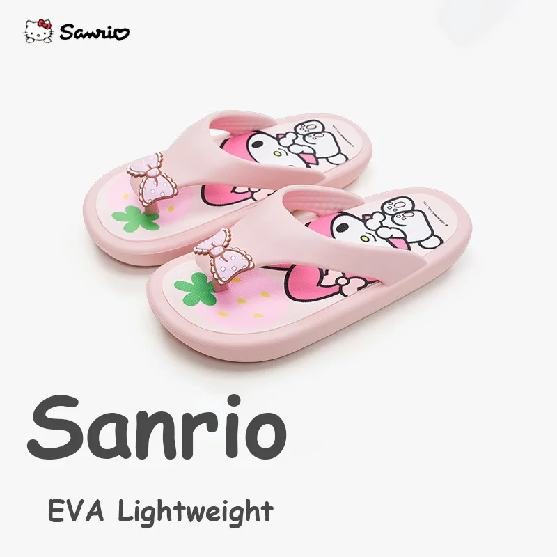 

Sanrio Summer Women Slippers Flip Flops Fashion Creative My Melody Cartoon Anti Slip Lightweight Men Beach Sandals Home Shoes