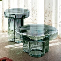 designer light luxury colored glass tea table b b living room petal side table handmade corner table combination table