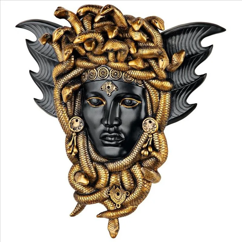 

Medusa Greece Greek Snake Head Wall Plaque Personality Resin Wall Sculpture Home Decoration