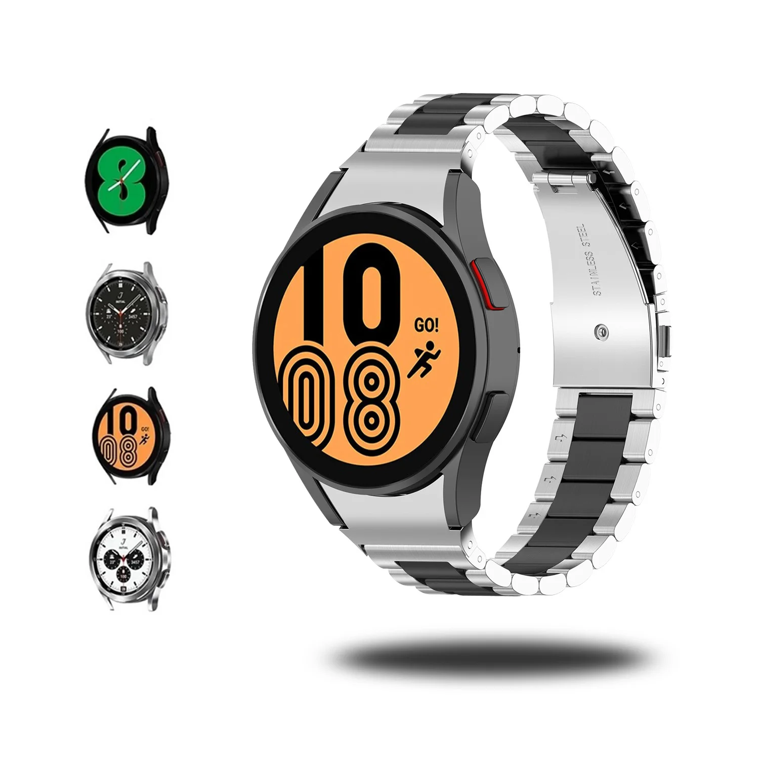 

Ремешок металлический для Samsung Galaxy Watch 4 44 мм 40 мм, браслет из нержавеющей стали для Samsung Watch 4 Classic 42 мм 46 мм, 16 мм 20 мм
