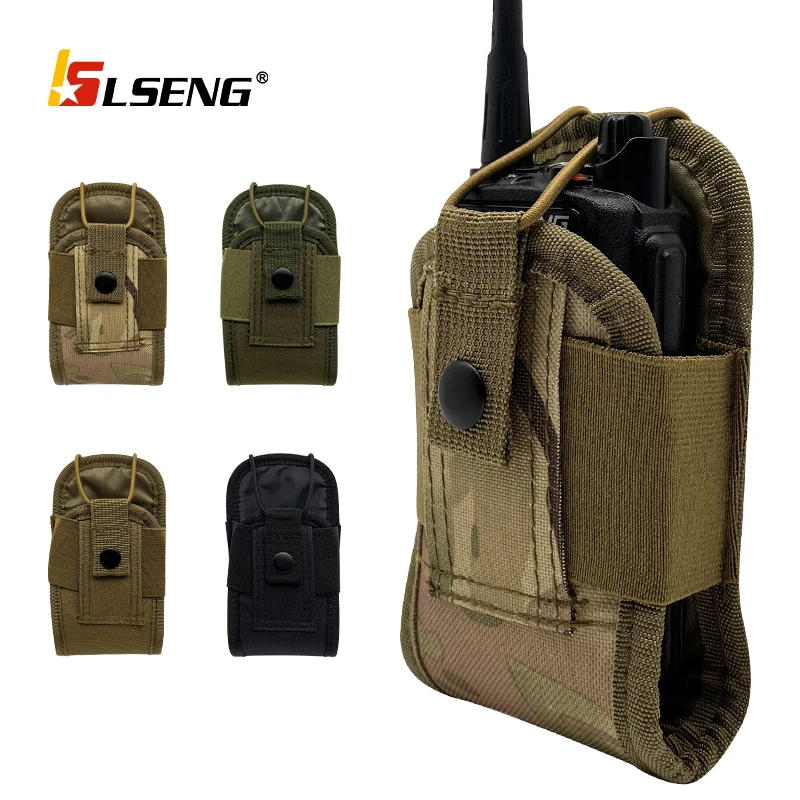 

LSENG 1000D Nylon Walkie Talkie Bag Chest Pouch Holster Tactical Molle Radio Bag for Baofeng UV-5R Yaesu Motorola Two-Way Radio