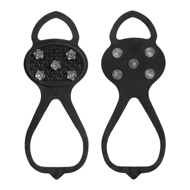 

1Pair Outdoor 5 Metal Studs Shoe Cover Anti Skating Snow Climbing Mountaineering Ice Claw Non-slip Over Shoe Boot