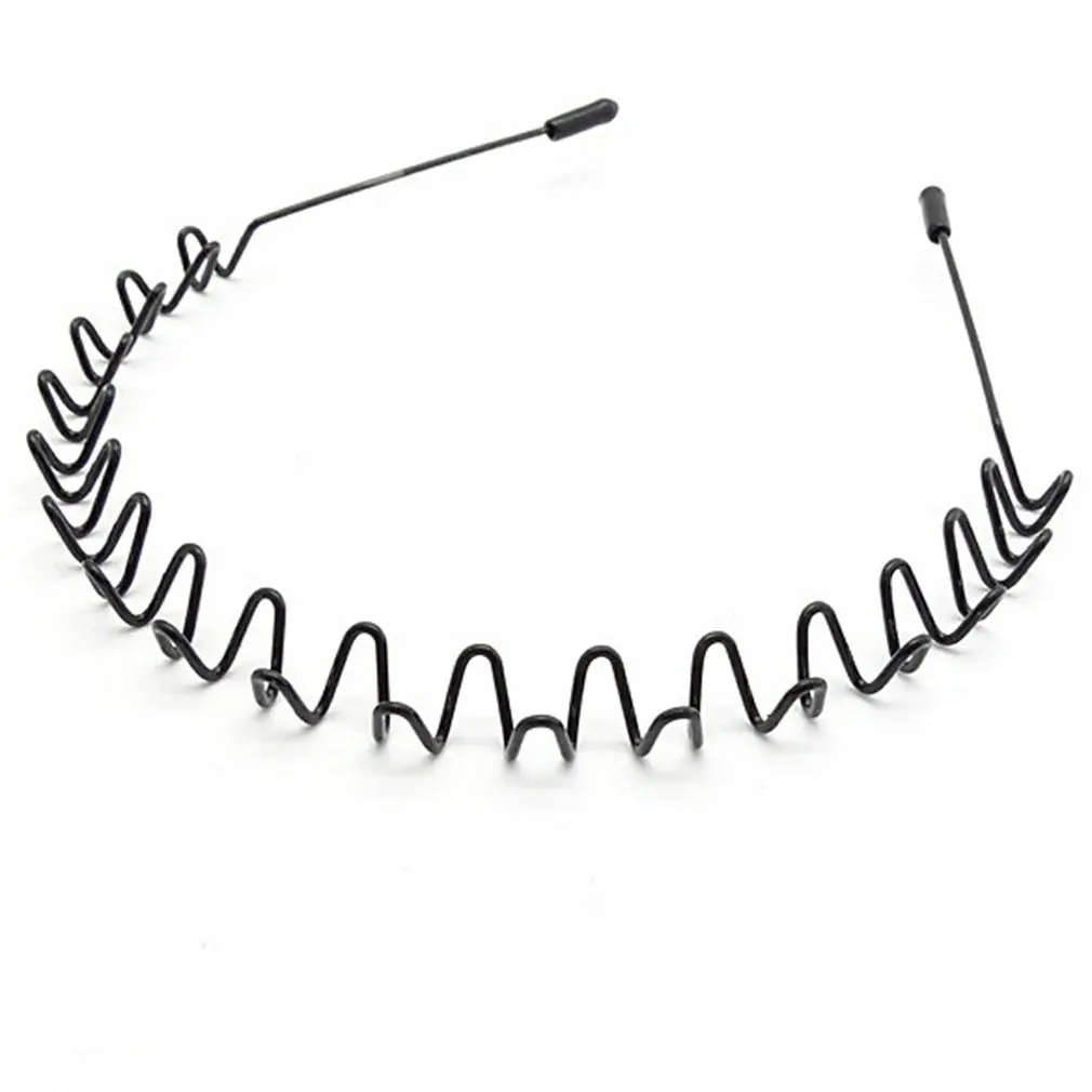 

Повязка на голову модная черная металлическая повязка для волос в волнистом стиле спортивная повязка для волос унисекс повседневный голов...