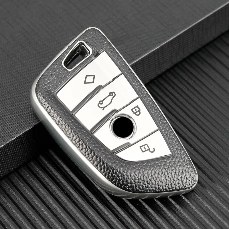 

Leather+TPU Car Key Case Cover For BMW X1 X3 X5 X6 X7 1 3 5 6 7 Series G20 G30 G11 F07 F10 F15 F16 F20 F25 F30 F32 G01 G02 F48