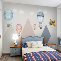 custom 3d modern nordic ins cartoon hot air balloon airplane childrens room background wall for bedroom walls home d%c3%a9cor tapety