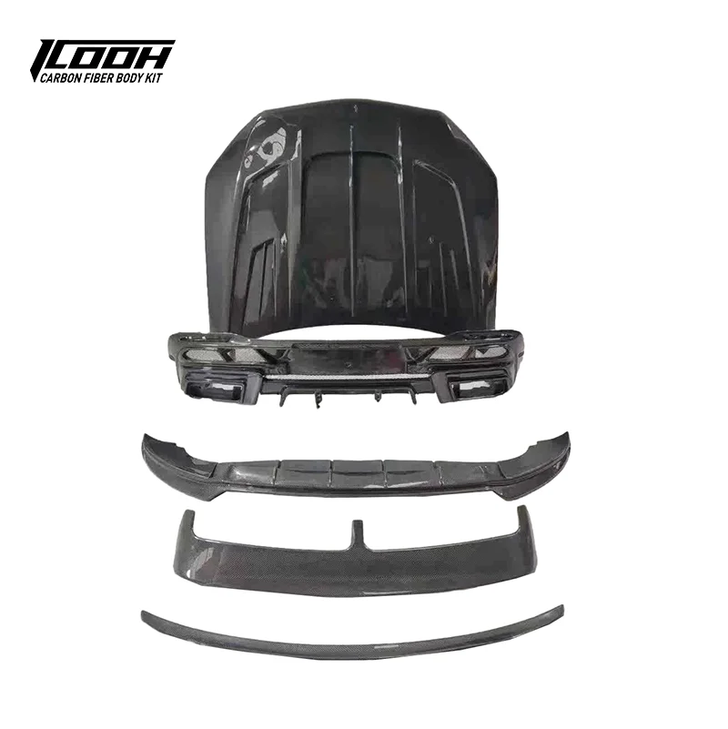W167 LD стиль углеродное волокно Боди Комплект передняя губа задний диффузор