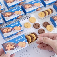 6psc creative cartoon shape eraser cute simulation biscuit eraser primary school stationery prizes childrens gifts