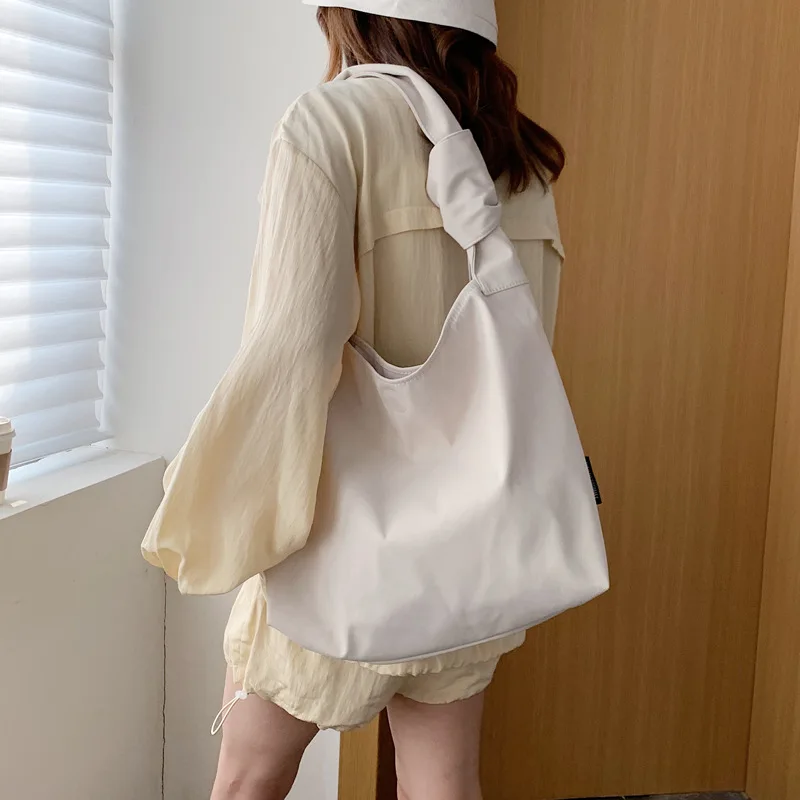 Diinovivo Casual Shoulder Bag Nylon Women Handbag Solid Color Shopping Bag Simple Ladies Large Tote Bag Hobos Women Bag WHDV2269