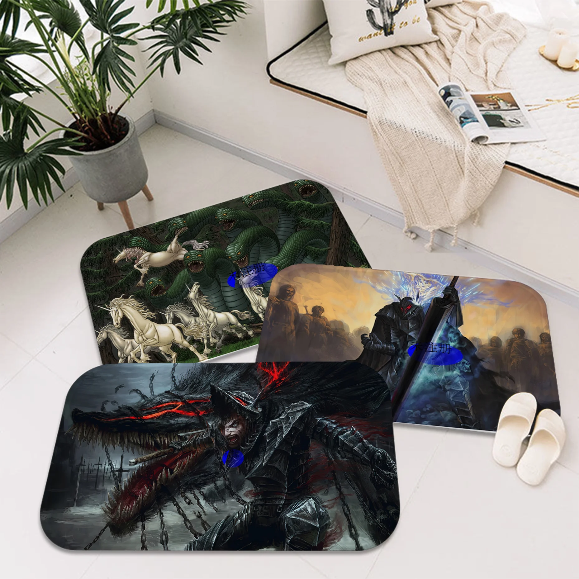 

Anime Berserk Entrance Door Mat Kids Room Bedroom Decoration Balcony Anti-Slip Doormat Living Room Alfombra