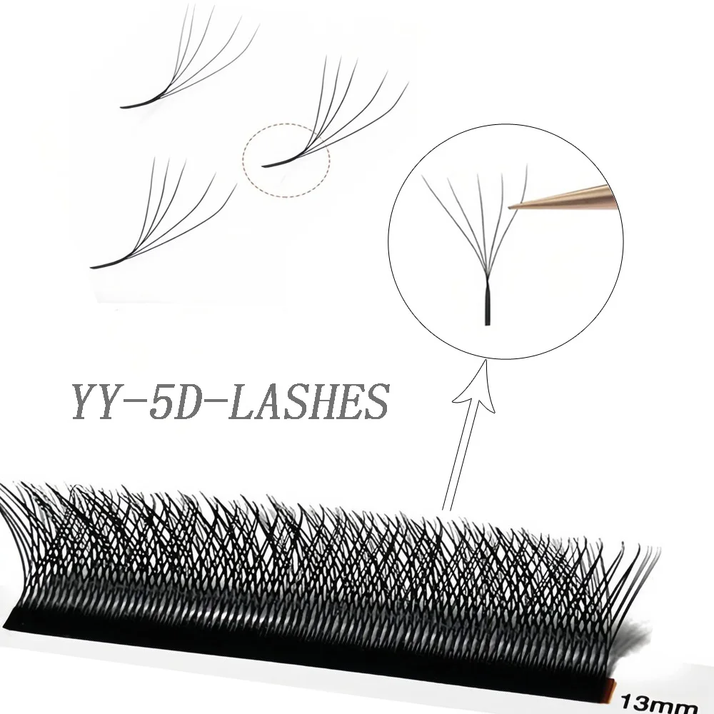 Фото Qbeautylash Cílios LU/C/D Curl 5D YY Наращивание ресниц в форме готовые объемные веерные мягкие натуральные индивидуальные ресницы YY №4