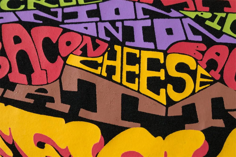 Футболка мужская с забавными буквами и принтом гамбургеров хлопковый топ