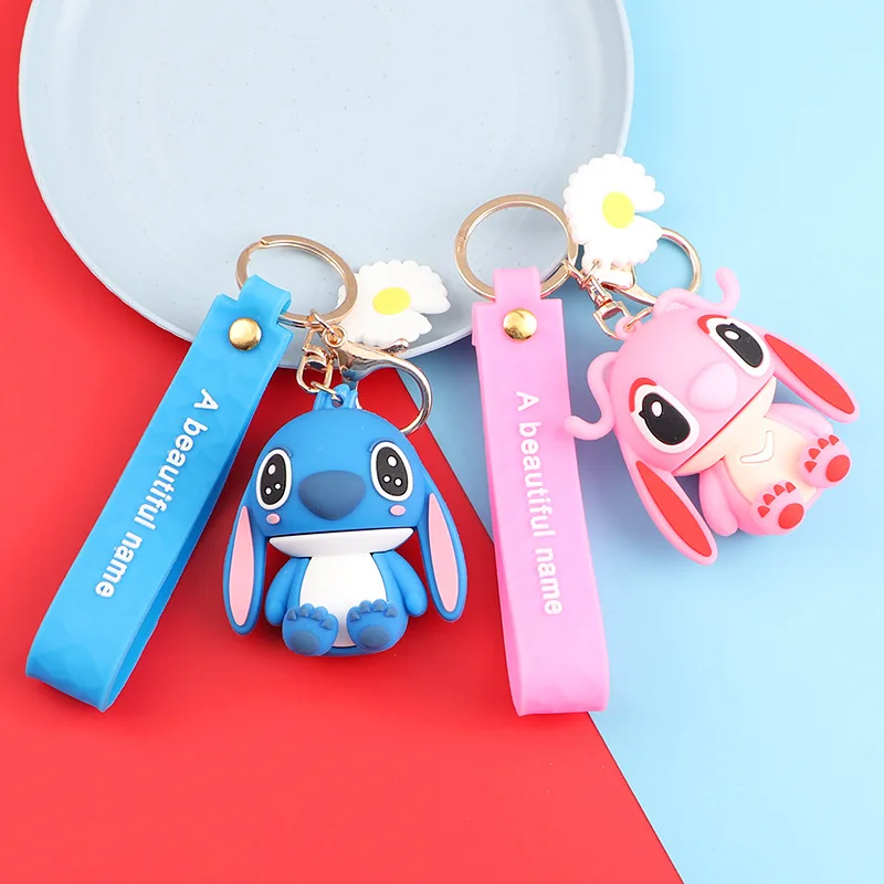 

Disney's Cartoon Character Stitch Key Chain Cute Creativity Expression Decoration Pendant Car Keychain Backpack Keyring Doll