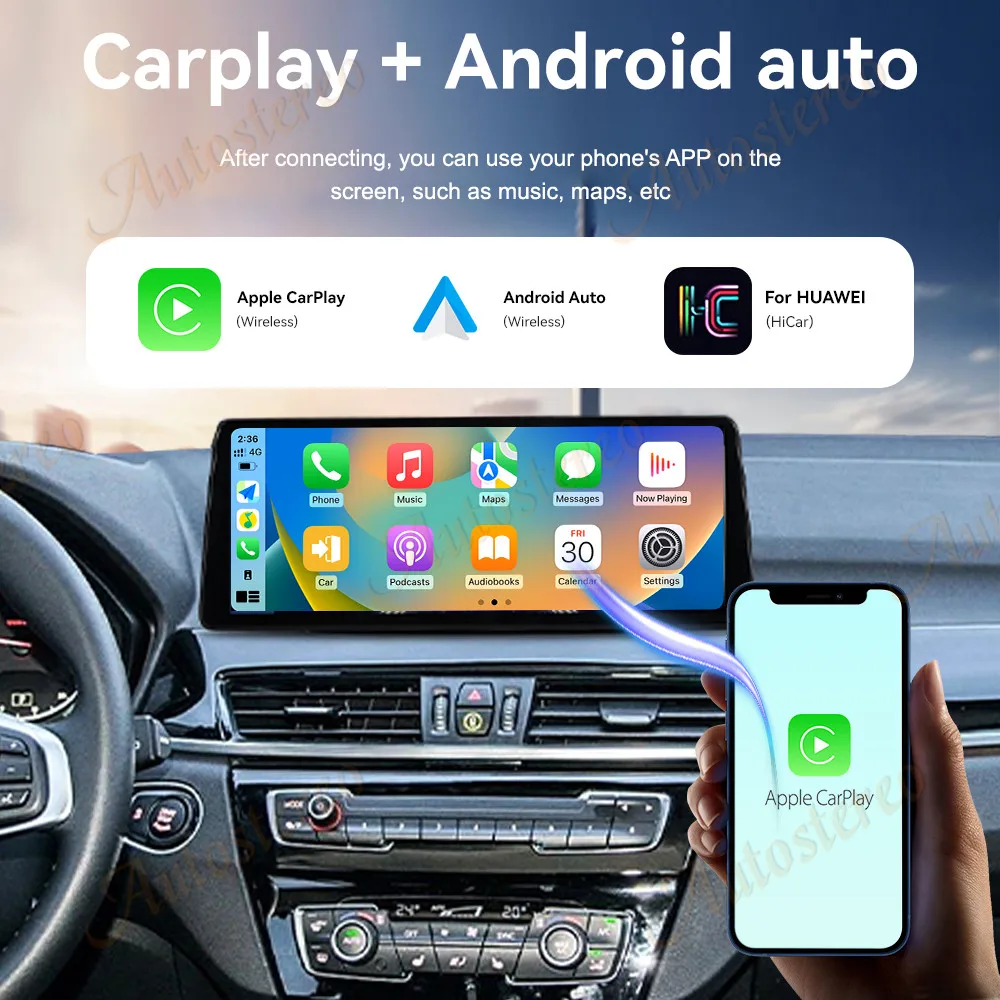 Carplay 12 9-дюймовый Qualcomm для BMW X1 F48 2016-2020 Ultra Dual BT Android 13 Автомобильный мультимедийный